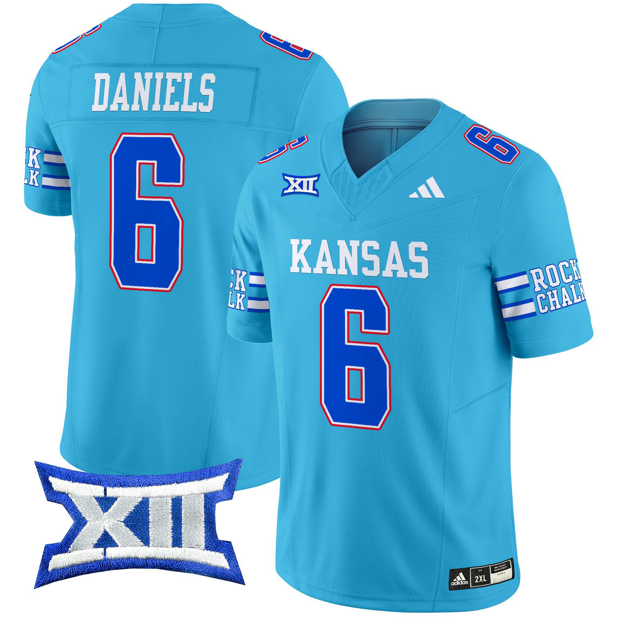 Men Kansas Jayhawks #6 Daniels Light Blue 2024 Vapor Limited NCAA Jersey
